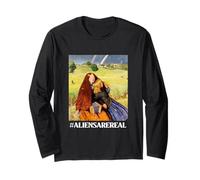 Aliens Are Real Funny UFO Space Renaissance Maglia a Manica