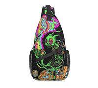 Aliens Sling Bag Casual Crossbody UFO Space Borsa a tracolla Zaino Petto Daypack
