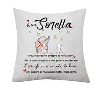 Aligarian Copricuscino Regalo per Sorella - Cuscino Copertura Ispiratore per Donne Ragazze - Regali di Compleanno e Natale