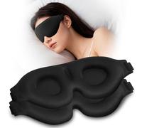 ALIIP Mascherina per Dormire 3D, 2PC Upgrated Mascherina Occhi per Dormire per Bloccare la Luce per Dormiente Laterale, Viaggi, Pisolino