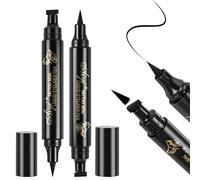 ALIIP Matita Eye liner Nera a Doppia punta Waterproof, 2PC Liquid Eyeliner Stamp, Stencil per Occhi di Gatto Pigri, a Lunga Durata e Alta Precisione, Dona uno Sguardo Intenso e Definito