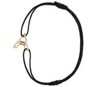 Aliita CBPUHA0013YG09K Letra A Bracelet - 9kt Yellow Gold, Pink Tourmaline, Adjustable Cord