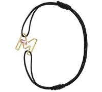 Aliita CBPUHM0013YG09K Letra M Bracelet - 9K Yellow Gold, Pink Tourmaline