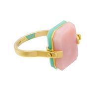 Aliita Deco Maxi Baguette Ring - 9ct Yellow Gold, Light Green Amethyst