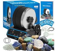 AliKids Kit professionale Rock Tumbler da 1,6 kg, 3 impostazioni di velocità e timer digitale 9 giorni, pietre preziose ruvide, 4 graniglie lucidanti