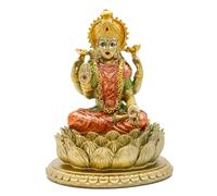 alikiki Statua del dio indù Lakshmi e Ganesha 11,9 cm × 11,9 cm × 16 cm H Oro