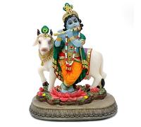 alikiki Statua indù del Signore Krishna - 14,5 cm H India Idolo Krishna Scultura Regali per amici indiani Famiglia Uomo Donna Pooja Murti Articolo Altare Meditazione Yoga Decorazione Spirituale