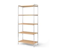 Alima NDS6 Scaffalatura 83x38x174 cm Cromato/Oak Laccato Solido