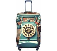 Aliment England UK Retro Londra Telefoni stampati su entrambi i lati Bagagli Anti-Graffio Viaggio Valigia Copertura Elastico Protector 45/61/71/32 pollici, bianco, S
