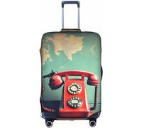 Aliment England UK Retro Londra telefono stampato su entrambi i lati bagagli bagagli antigraffio viaggio valigia protezione elastica 45/61/71/81,3 cm, bianco, x-large