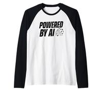 Alimentato da AI Futuristic Neural Network Tech Head Maglia con Maniche Raglan