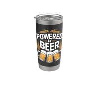 Alimentato da birra divertente bere umorismo Bicchiere termico in acciaio inox doppia parete