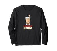 Alimentato da Boba Tea Lover Fun Cartoon Drink Maglia a Manica
