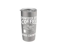 Alimentato da caffè e corvi corvo scuro umorismo corvo corvo gotico Bicchiere termico in acciaio inox doppia parete
