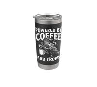 Alimentato da caffè e corvi corvo scuro umorismo corvo corvo gotico Bicchiere termico in acciaio inox doppia parete