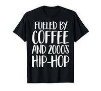 Alimentato da caffè e Rap Anni 2000 Divertente Anni novanta Musica Hip-Hop Maglietta