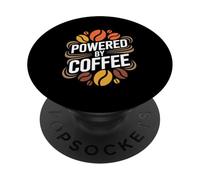 Alimentato da caffè Grassetto Chicchi Caffeina Energia PopSockets PopGrip Adesivo