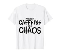 Alimentato da Caffeine And Chaos Funny ADHD Design Maglietta