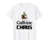 Alimentato da Caffeine And Chaos Funny ADHD Design Maglietta