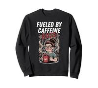 Alimentato da Caffeine Rage Coffee Lover Stanco Mamma Sarcasmo Felpa