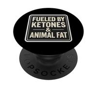 Alimentato Da Chetoni E Animali Grassi Keto Carnivore Dieta Citazione PopSockets PopGrip Adesivo