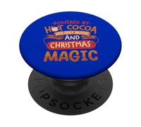 Alimentato da cioccolata calda, musica natalizia e magia PopSockets PopGrip Adesivo
