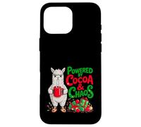 Alimentato da Cocoa and Chaos Alpaca Lover Funny Llama Custodia per iPhone 16 Pro Max