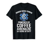Alimentato da Coffee And Adrenaline Medical Star Maglietta
