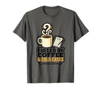 Alimentato da Coffee & Cold Lover Case True Crime Halloween Maglietta
