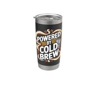 Alimentato da Cold Brew Coffee Addict Humor Bicchiere termico in acciaio inox doppia parete