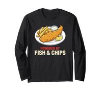 Alimentato da Fish & Chips Funny Foodie Maglia a Manica