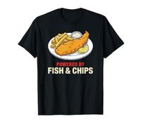 Alimentato da Fish & Chips Funny Foodie Maglietta