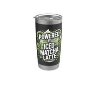 Alimentato da Iced Matcha Latte Energy Boost Bicchiere termico in acciaio inox doppia parete