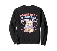 Alimentato da K-Pop e Bubble Tea Cute Bear Felpa