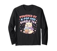 Alimentato da K-Pop e Bubble Tea Cute Bear Maglia a Manica