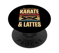 Alimentato da Karate e Lattes Retro Vintage Coffee Love PopSockets PopGrip Adesivo