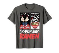 Alimentato da KPOP e Ramen Korean Food And Music Vibes Maglietta