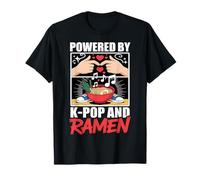 Alimentato da KPOP e Ramen Korean Food And Music Vibes Maglietta