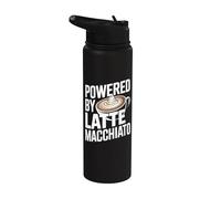Alimentato da Latte Macchiato Coffee Humor Stainless Steel Insulated Water Bottle