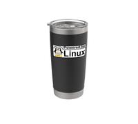 Alimentato da Linux Tux il pinguino Nerd Geek Sysadmin regalo Bicchiere termico in acciaio inox doppia parete