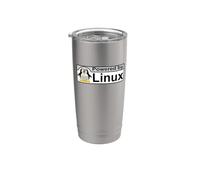Alimentato da Linux Tux il pinguino Nerd Geek Sysadmin regalo Bicchiere termico in acciaio inox doppia parete