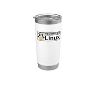 Alimentato da Linux Tux il pinguino Nerd Geek Sysadmin regalo Bicchiere termico in acciaio inox doppia parete