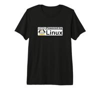 Alimentato da Linux Tux Il Pinguino Nerd Geek Sysadmin Regalo Maglietta Premium