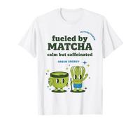 Alimentato da Matcha Calmo Ma Caffeina tè Verde Energia Maglietta