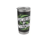 Alimentato da Matcha Leaf Swirl Energy Bicchiere termico in acciaio inox doppia parete