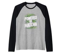 Alimentato da Matcha Leaf Swirl Energy Maglia con Maniche Raglan