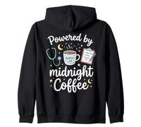 Alimentato da Midnight Coffee Night Shift Nurse RN Felpa con Cappuccio