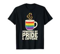 Alimentato da Pride And Caffeine, Fun Empowered Coffee Lover Maglietta