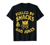 Alimentato da Snack e scherzi di papà Umorismo Divertente del Padre Maglietta
