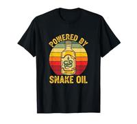 Alimentato da Snake Oil Divertente Sarcastico Vintage Gag Cinico Maglietta